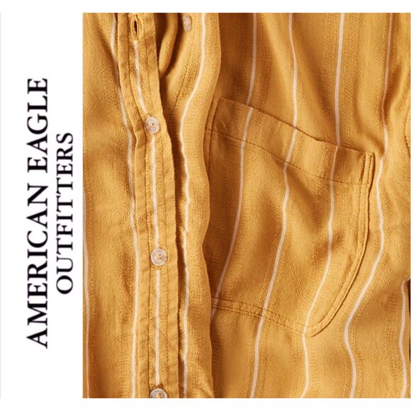 American Eagle Button Down Tie Front Top - Picture 6 of 10